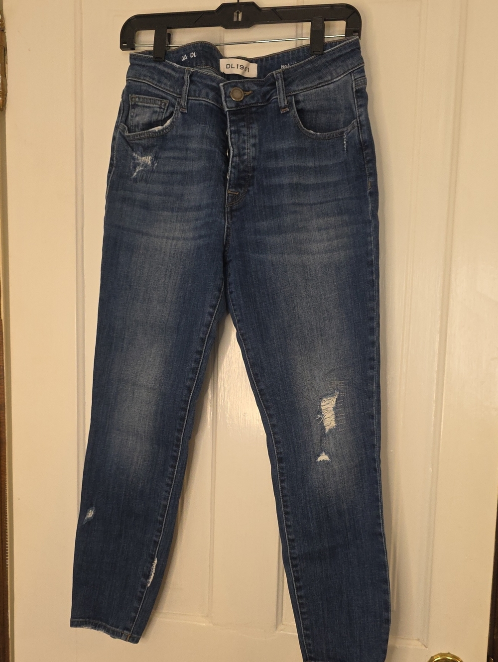 DL1961 Women's Dark Blue Distressed Skinny Jeans